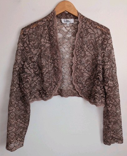 Vtg dressy sheer lace - sheer, bolero