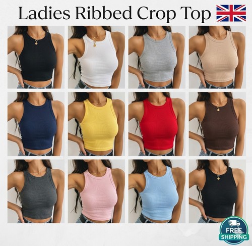 Ladies ribbed crop top - ladies,