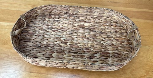 Large oval woven ottoman - , tray