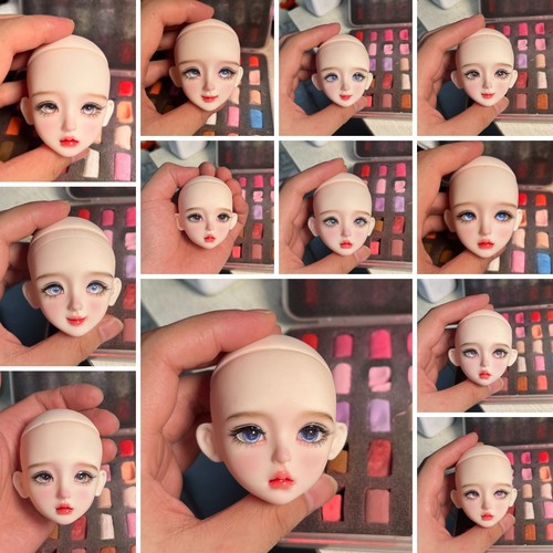 Doll head with handpainted - with,