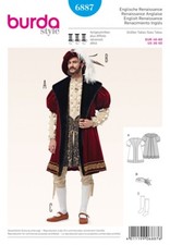 Burda Mens Sewing Pattern 6887 King Henry the 8th Fancy Dress Costume (Burda-...