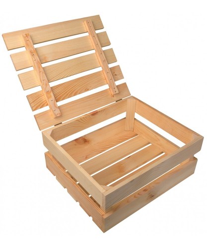 Wooden crate with lid - crate,