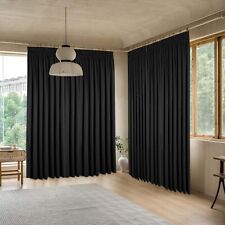 Thermal Thick Pencil Pleat Blackout Curtains Ready Made Curtain Pair Tiebacks