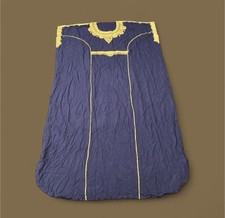 Ladies Moroccan Thobe Navy Blue Golden Pattern One size