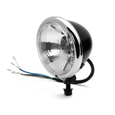 41/2" Headlight Black / Chrome Clear Lens For Harley Suzuki Universal ECE
