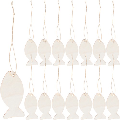 32pcs reusable wooden fish - wooden,