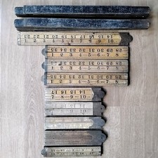 10 Assorted Rabone Boxwood & Brass Folding Rules. Assorted Sizes + Lufkin 651B
