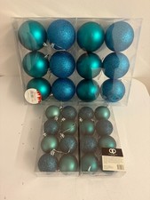 Christmas Baubles - KINGFISHER GREEN/TEAL - Matt & Glitter
