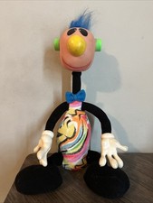 Vintage ERTL 1994 Jibba Jabba Jibber Jabber Blue Mohawk Noisy Toy Doll 15"