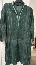 Green Pakistani Kurta Or Kameez for Women Size Small Embroidered