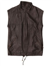 Vintage Mens Leather Gilet UK