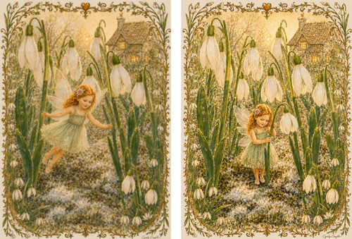 Two aceo vintage snowdrop - two_,