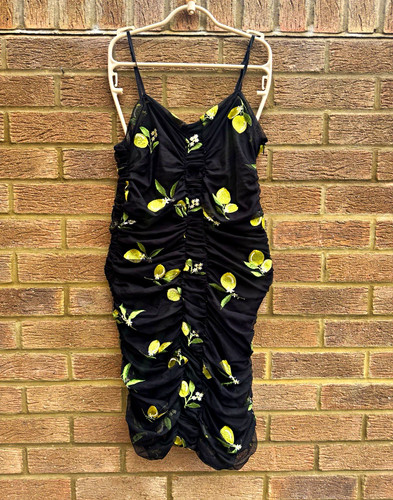 Zara black yellow floral mesh - floral,