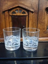 2 x BAILEYS Glass Curved Base Irish Cream White Homebar Pub Decor