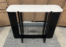 Swoon Medway Console Table, Black Mango Wood & White Marble, RRP649