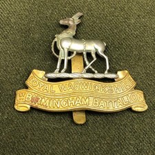 Original WW1 British Army Cap Badge - Royal Warwickshire Regiment