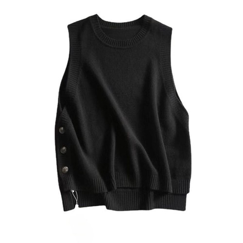 Ladies solid knitted waistcoat - solid,