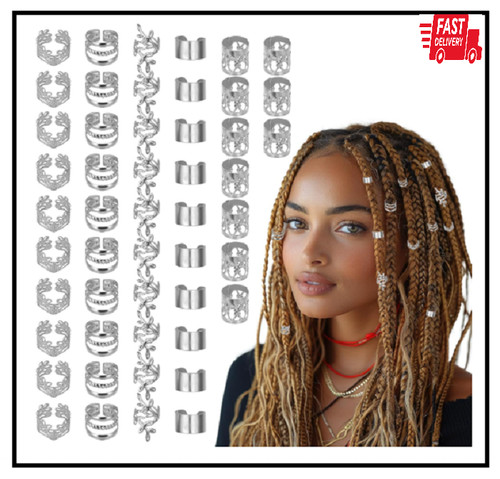 50pcs silver hair jewelry - silver, for