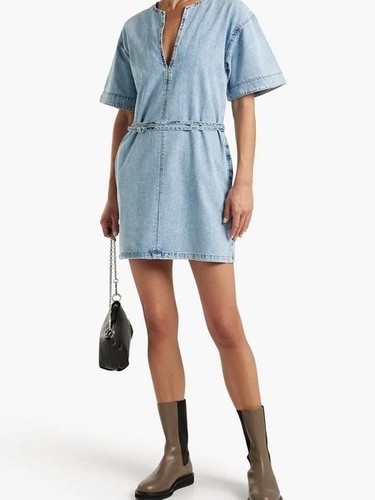 Frame kaftan denim mini - denim,