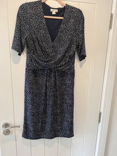 Monsoon navy white spot wrap - navy,