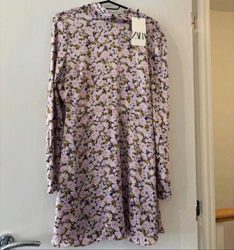 Zara purple floral chiffon - zara,