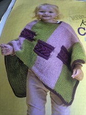 Kiddie Cables, knitting pattern for Childs Poncho by Jo Allport