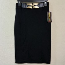 Italy Moda Black Pencil Skirt