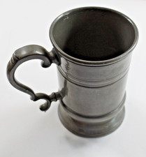 Antique Pewter Pint Tankard