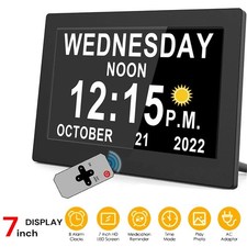 Digital Alarm Clock Calendar Datetime for Memory Loss Dementia Elderly Reminder