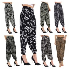 WOMENS FULL LENGTH HAREEM TROUSERS ALI BABA LADIES HAREM LEGGINGS PLUS SIZE 8-26