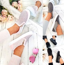 LADIES WOMENS FLAT SLIP ON