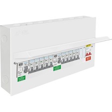 Axiom 100A 12 Way High Integrity Type A Dual RCD Electric Consumer Unit 10 MCBs