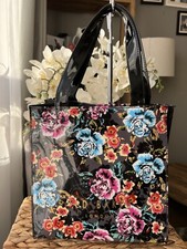 Ted Baker Tote Small Shopper Bag Handbag Black With Floral Detail