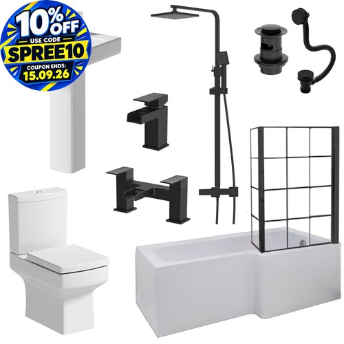 Complete bathroom suite - bathroom, l