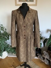 Rare Zara Vintage Gold Paisley Long Jacket Blazer - Medium - Velvet Trim