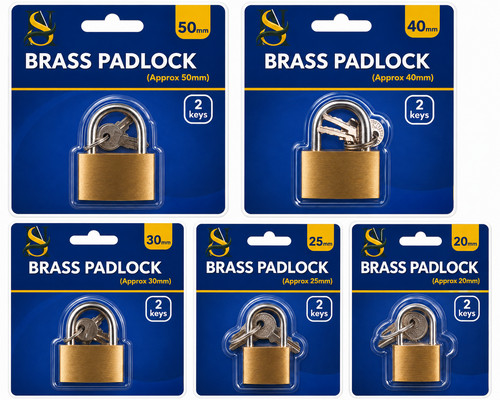 Brass padlock with keys - with,