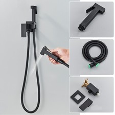 Black Bidet Toilet Spray kit Bathroom Hand held Shower Muslim Hygiene Mixer Set 