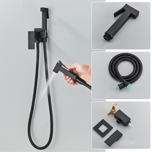 Black bidet toilet spray kit - black,