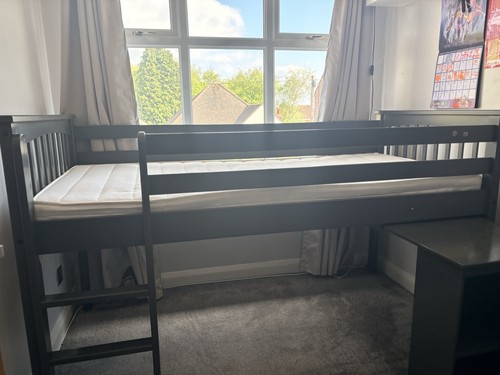 Grey wooden single high - wooden,