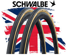 Schwalbe Lugano 700 x 25c Tan / Amber Wall Cycle Tyres Plus Tube Options