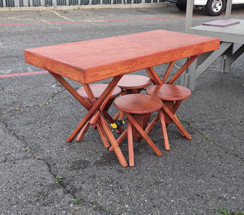 Rectangular wood dining table - rectangular,