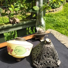Antique Oil Paraffin Lamp Milk