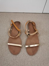 Zara Gold Straps Sandals Shoes