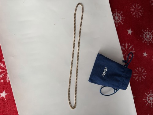 9ct gold square - curb, 22"