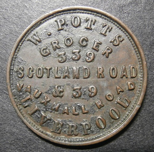 Farthing token 19th - ,