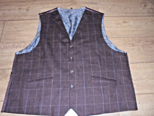 Jacamo brown check waistcoat - brown,