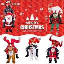Santa Reindeer Carry Ride On Funny Mens Christmas Fancy Dress Costume 2025 NEW