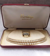 Boxed Rosita 2-Strand Faux Pearl Necklace With Marcasite Clasp