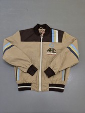 Ringspun Phantom 570 Youth Racing Bomber Jacket Brown Beige Striped Retro Style
