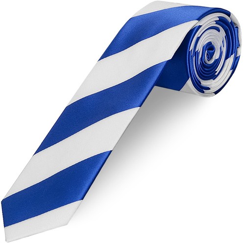 Blue and white striped - white,